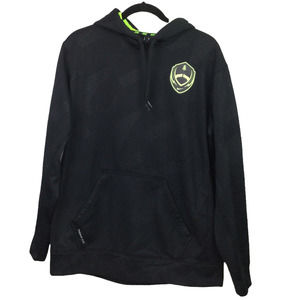 Nike Therma Fit Black Kangaroo Pocket Polyester Pullover Football Hoodie Men's L